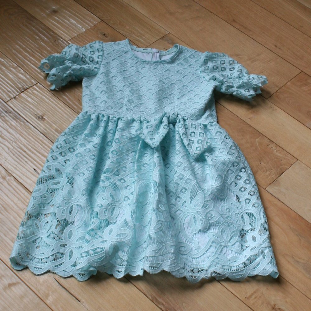 Blue Dress 7/8 Cotton Lace (NWOT)